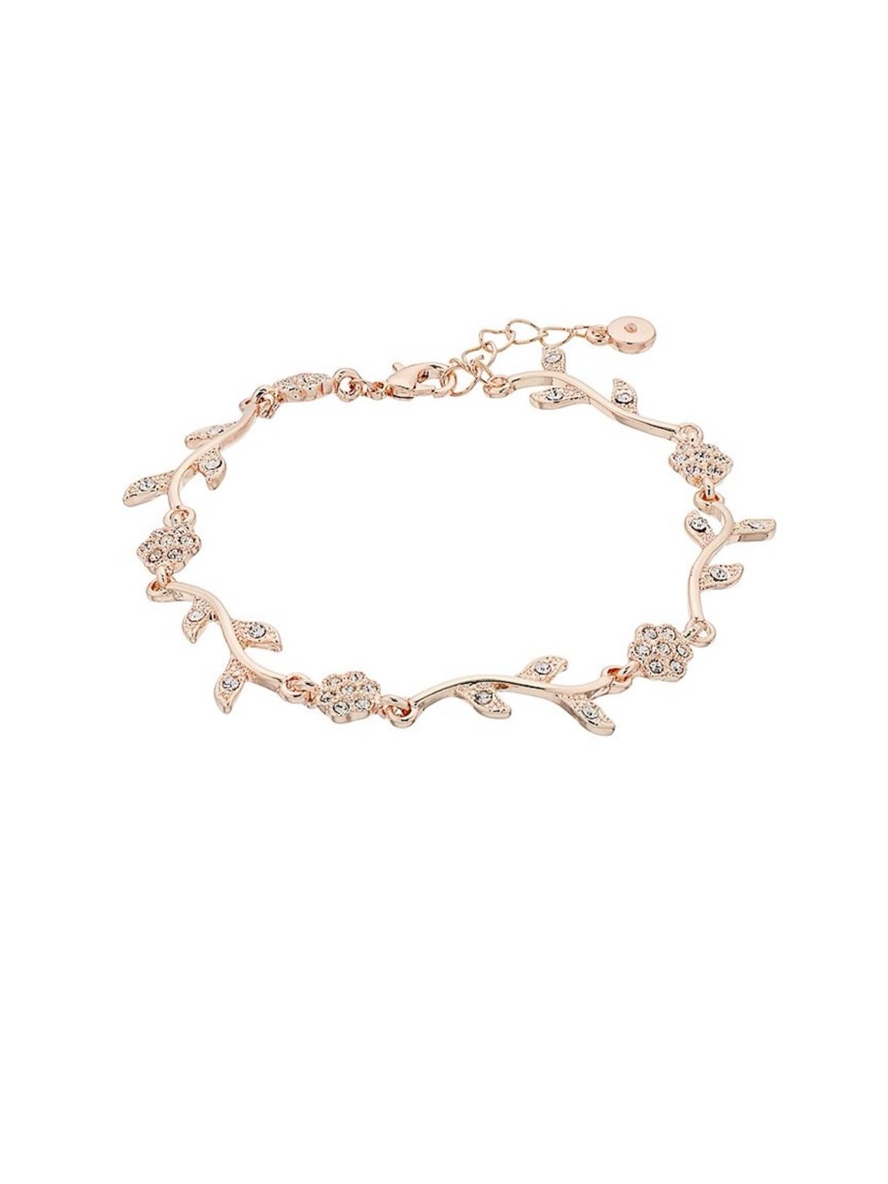 Rose Gold Floral Crystal Bracelet - Women Jewelry